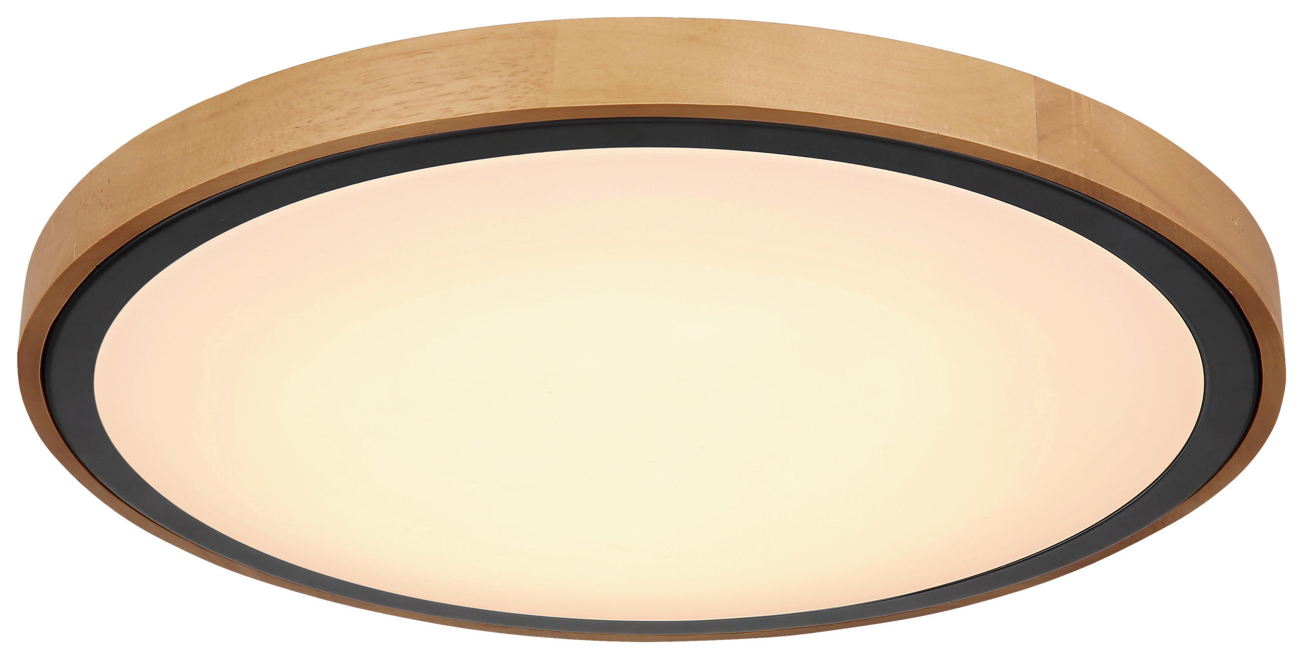 Novel Led-Deckenleuchte Opal, Schwarz, Eiche dunkel 11 cm