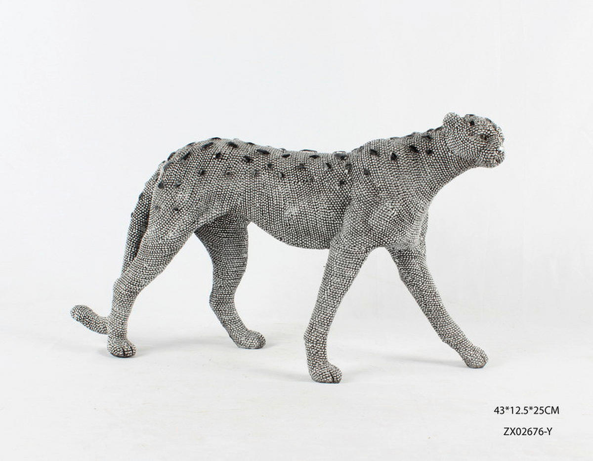 SZOBOR - ezüst/fekete, Design, műanyag (43/12,5/25cm)