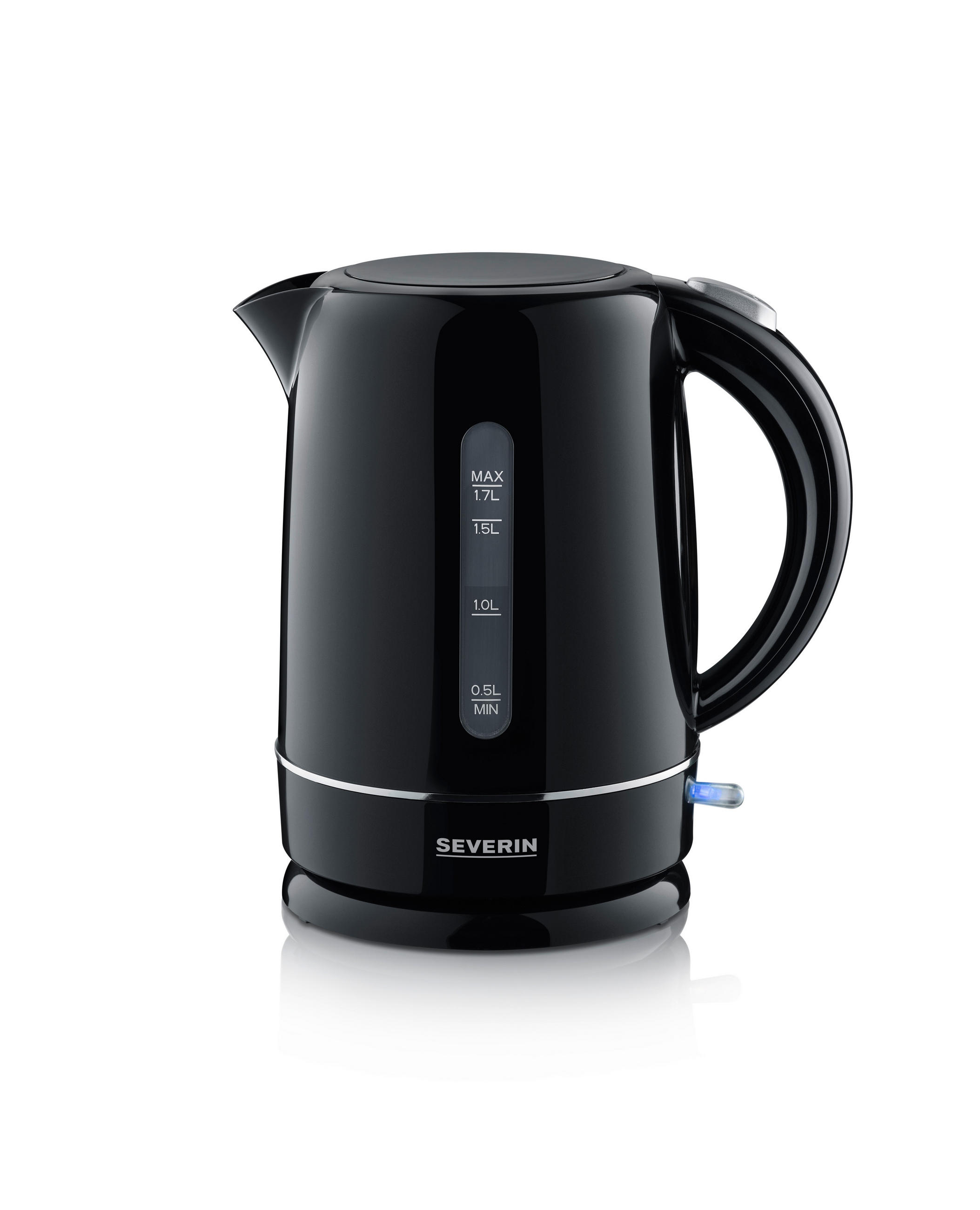 WASSERKOCHER 1,7 L  - Schwarz, Basics, Kunststoff (15,5/23,5/22cm) - Severin