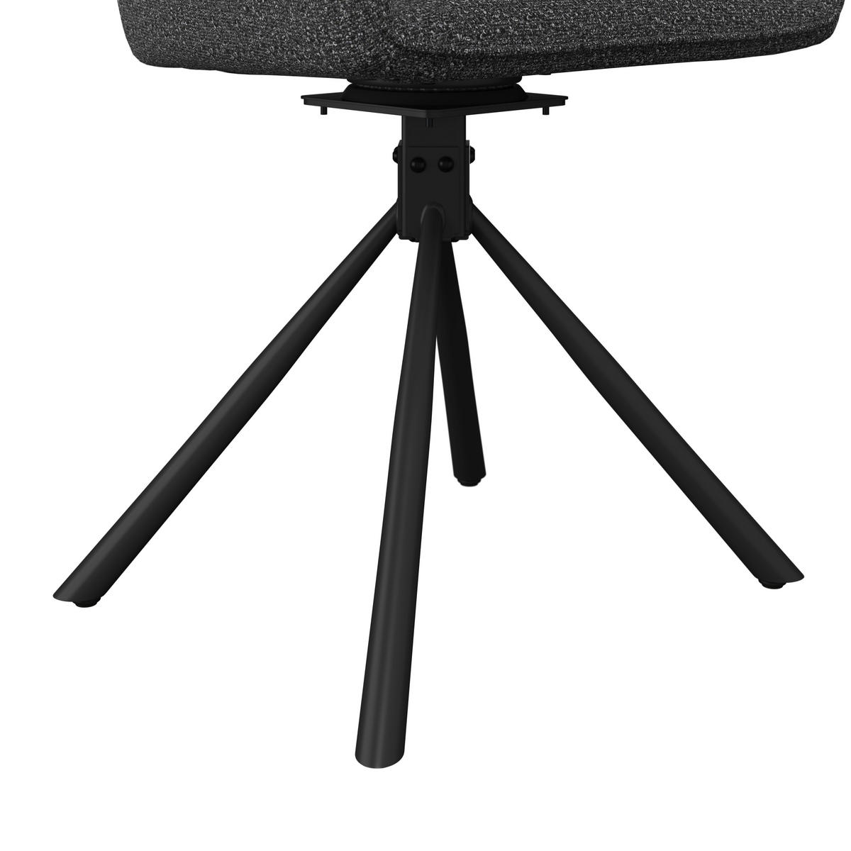 GARTENSTUHL Eisen Schwarz, Dunkelgrau  - Dunkelgrau/Schwarz, MODERN, Textil/Metall (58/86/57cm) - Ambia Garden