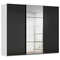 SCHWEBETÜRENSCHRANK Grau, Schwarz  - Schwarz/Grau, Konventionell, Glas/Holzwerkstoff (271/223/68cm) - Novel