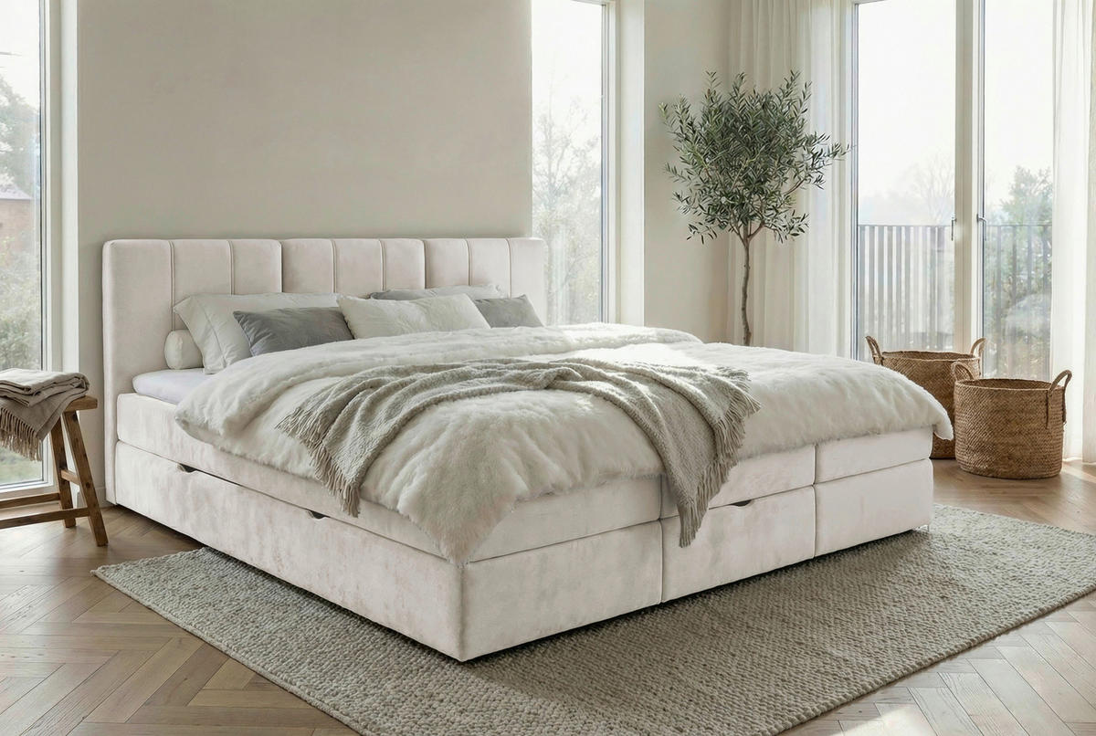 FAMILIENBETT - Beige/Schwarz, Design, Holzwerkstoff/Kunststoff (270/200cm) - Esposa