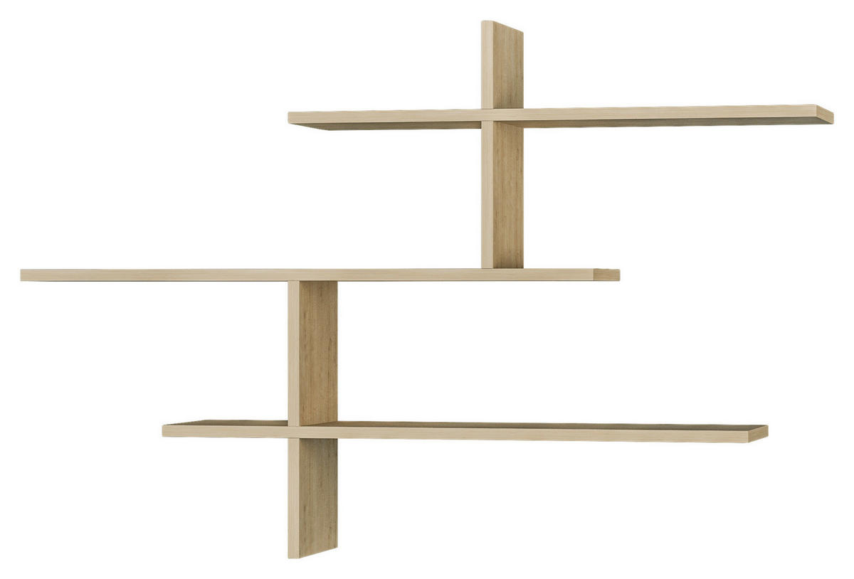 WANDREGAL 123/81/22 cm  - Eichefarben, Design, Holzwerkstoff (123/81/22cm) - Livetastic