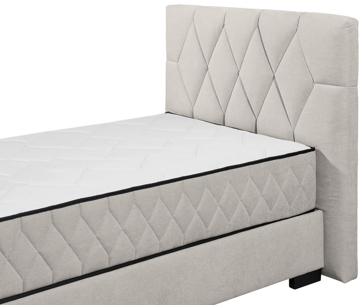 BOXBETT 120/200 cm  in Beige  - Beige/Schwarz, Modern, Holzwerkstoff/Kunststoff (120/200cm) - MID.YOU