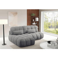 ECKSOFA TARANTO Dunkelgrau Webstoff  - Dunkelgrau/Schwarz, Design, Kunststoff/Textil (172/225cm) - Livetastic
