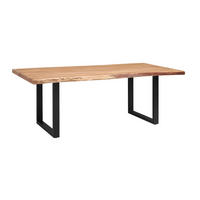 ESSTISCH 240/110/76 cm Echtholz  Holz, Metall gastro- und objekttauglich rechteckig Schwarz, Akaziefarben  - Schwarz/Akaziefarben, Modern, Holz/Metall (240/110/76cm) - P & B