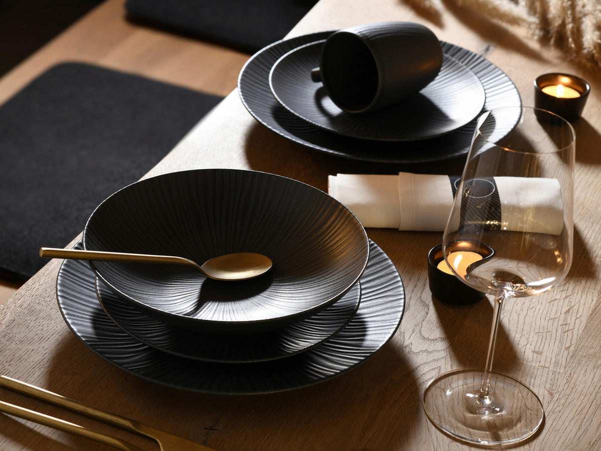 SERVIS Vesuvio 18 delar  - antracit, Basics, keramik - Creatable