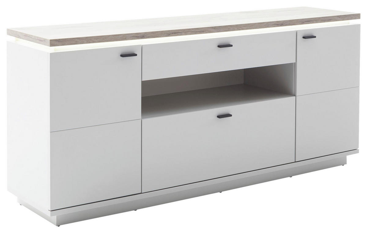 SIDEBOARD Grau, Weiß  180/81/44 cm  - Anthrazit/Weiß, Design, Holzwerkstoff/Metall (180/81/44cm) - Stylife