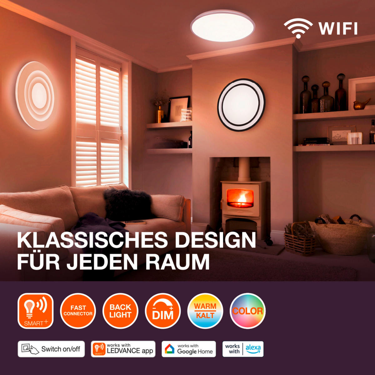 LED-DECKENLEUCHTE Orbis Spiral Layer 45/45/7 cm   - Weiß, Design, Metall (45/45/7cm) - Ledvance
