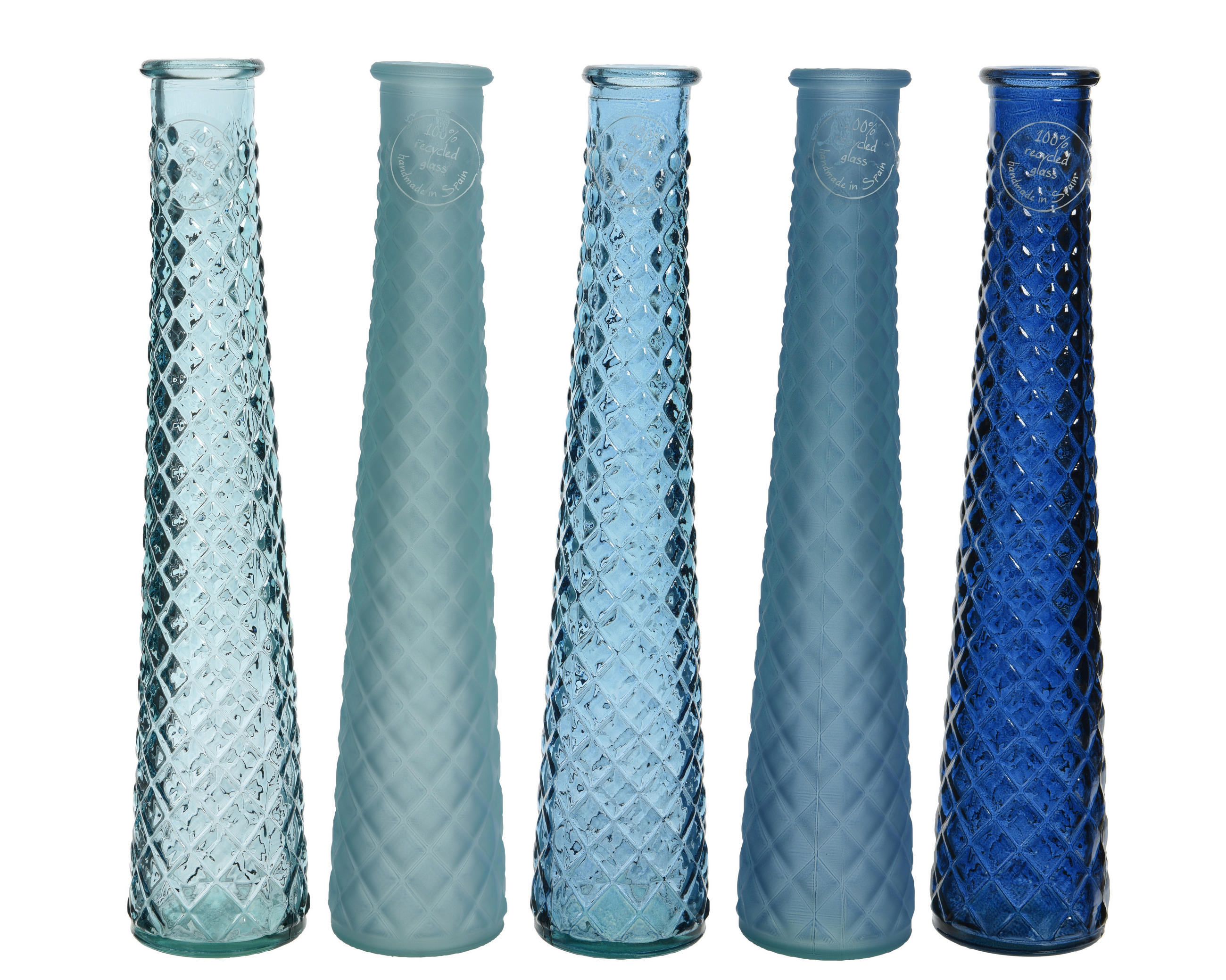 VASE  - Blau, Trend, Glas (7/7/32cm)