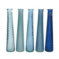 VASE  - Blau, Trend, Glas (7/7/32cm)