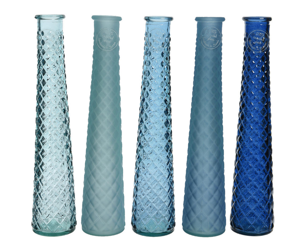 VASE  - Blau, Trend, Glas (7/7/32cm)
