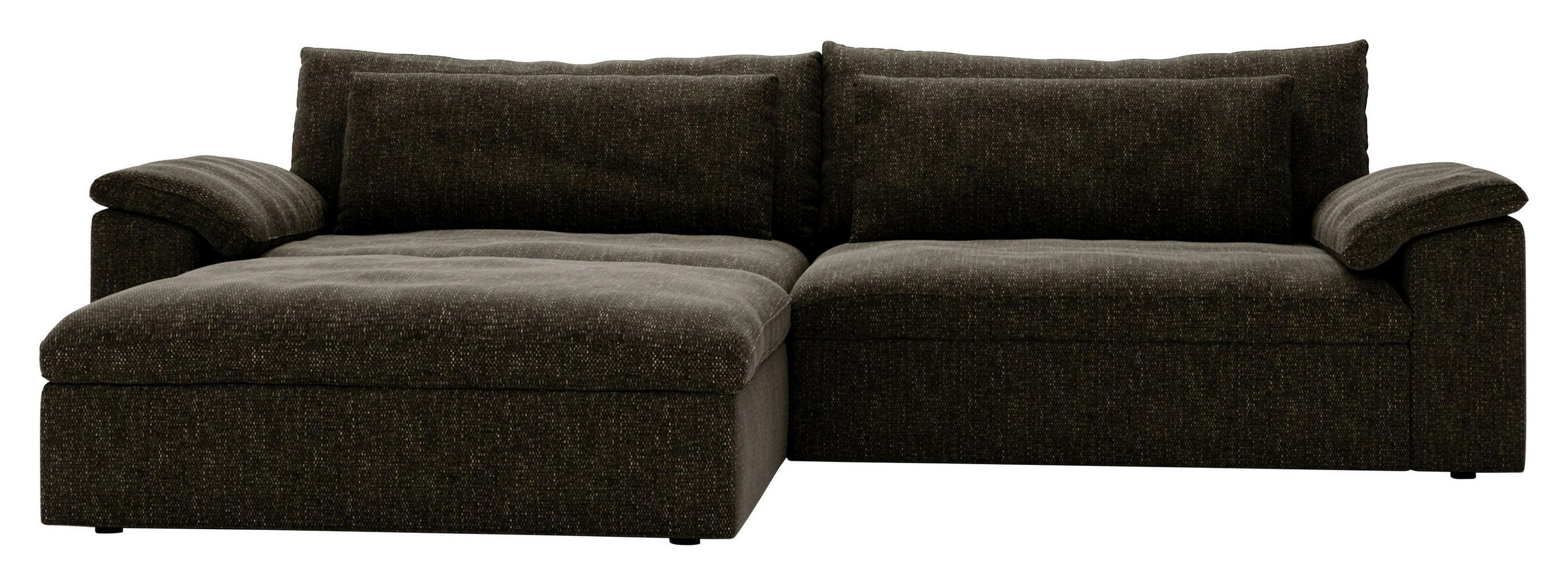 ECKSOFA Webstoff Schwarz  - Schwarz, Modern, Kunststoff/Textil (198/306cm) - Carryhome