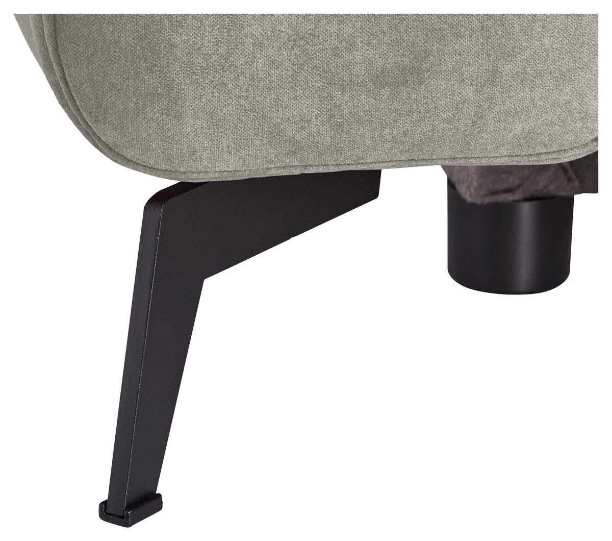 ECKSOFA Hellgrau Chenille  - Hellgrau/Schwarz, KONVENTIONELL, Textil/Metall (275/257cm) - Carryhome
