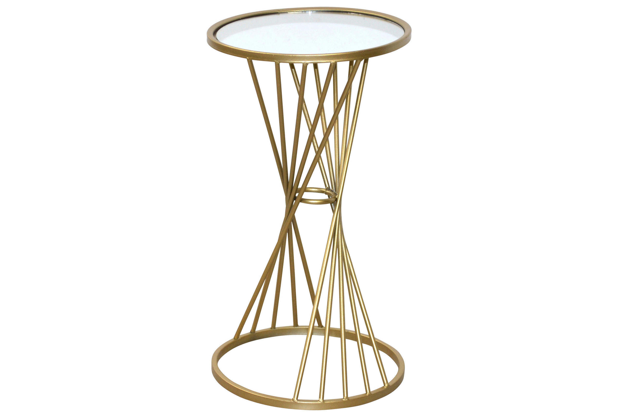BEISTELLTISCH 30/33/60 cm Goldfarben rund  - Goldfarben, Design, Glas/Metall (30/33/60cm) - MID.YOU