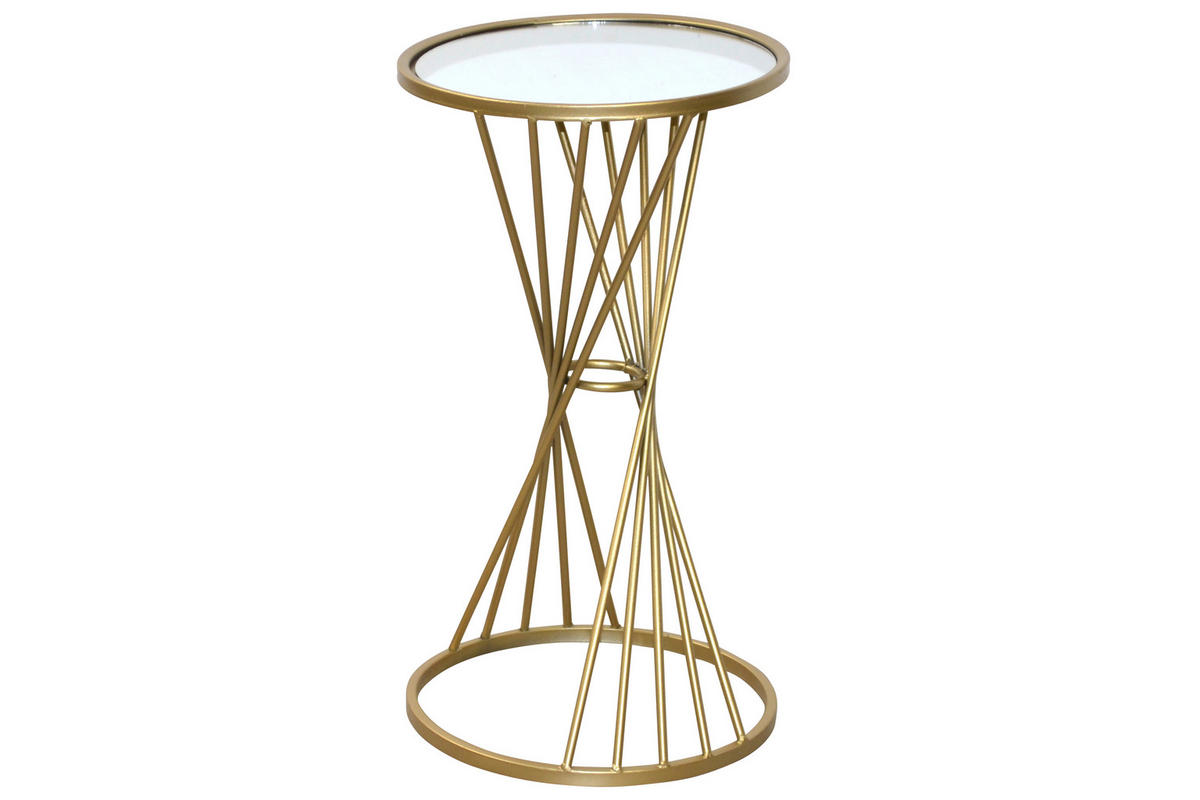BEISTELLTISCH 30/33/60 cm Goldfarben rund  - Goldfarben, Design, Glas/Metall (30/33/60cm) - MID.YOU