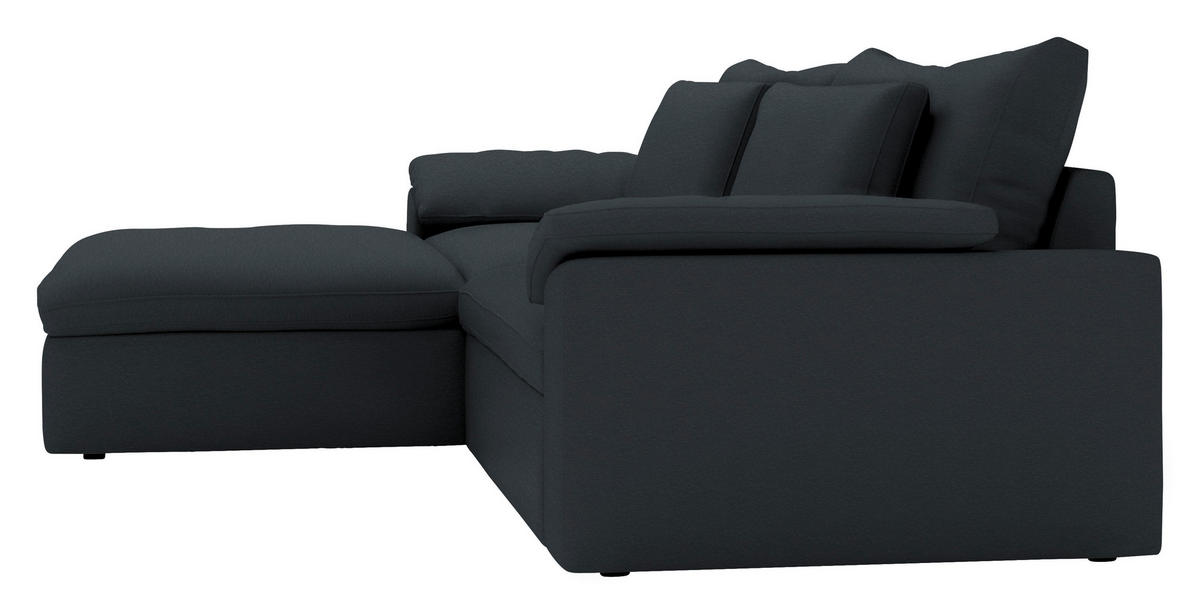ECKSOFA  Chenille Dunkelgrau  - Dunkelgrau/Schwarz, Modern, Kunststoff/Textil (198/306cm) - Carryhome