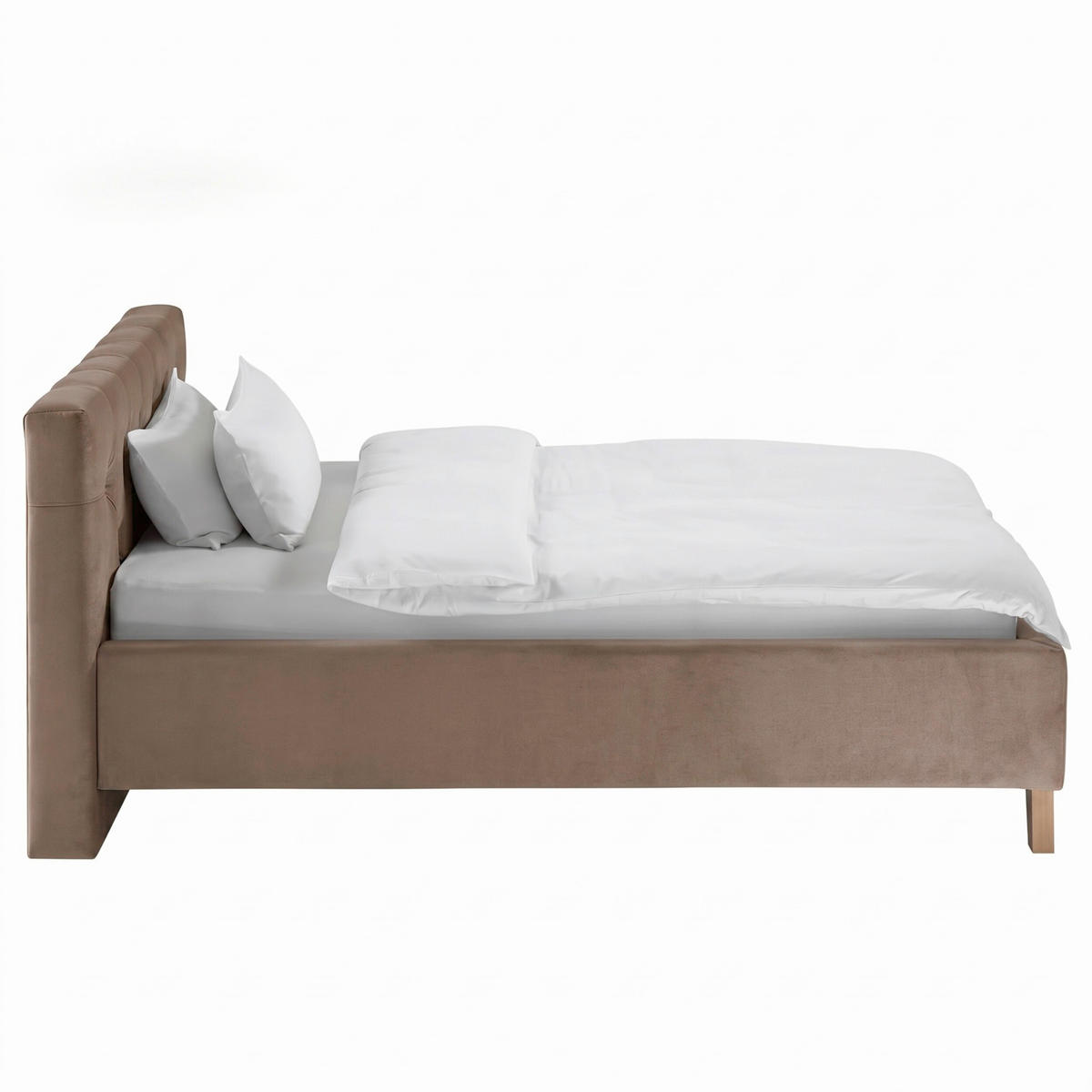 POLSTERBETT 140/200 cm,  in Braun, Lattenrost, Bettkasten,  - Eichefarben/Braun, MODERN, Holz/Textil (140/200cm) - MID.YOU