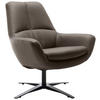 SESSEL in Echtleder Grau  - Schwarz/Grau, MODERN, Leder/Metall (81/92/83cm) - Trendmanufaktur