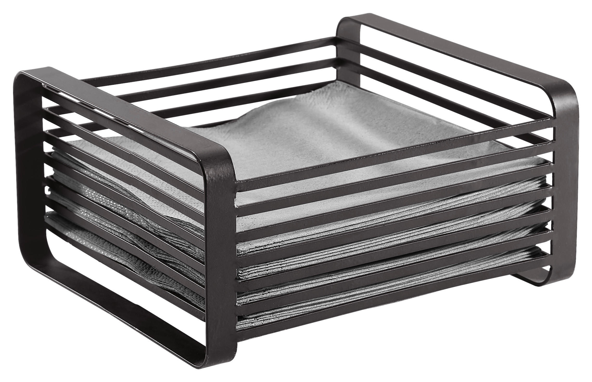 STOJAN NA SERVÍTKY - čierna, Basics, kov (20/17,5/9,5cm) - Homeware Profession.