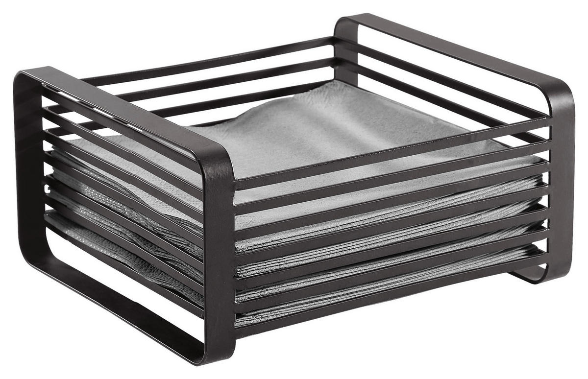 SERVIETTENHALTER   20/17,5/9,5 cm  - Schwarz, Basics, Metall (20/17,5/9,5cm) - Homeware Profession.