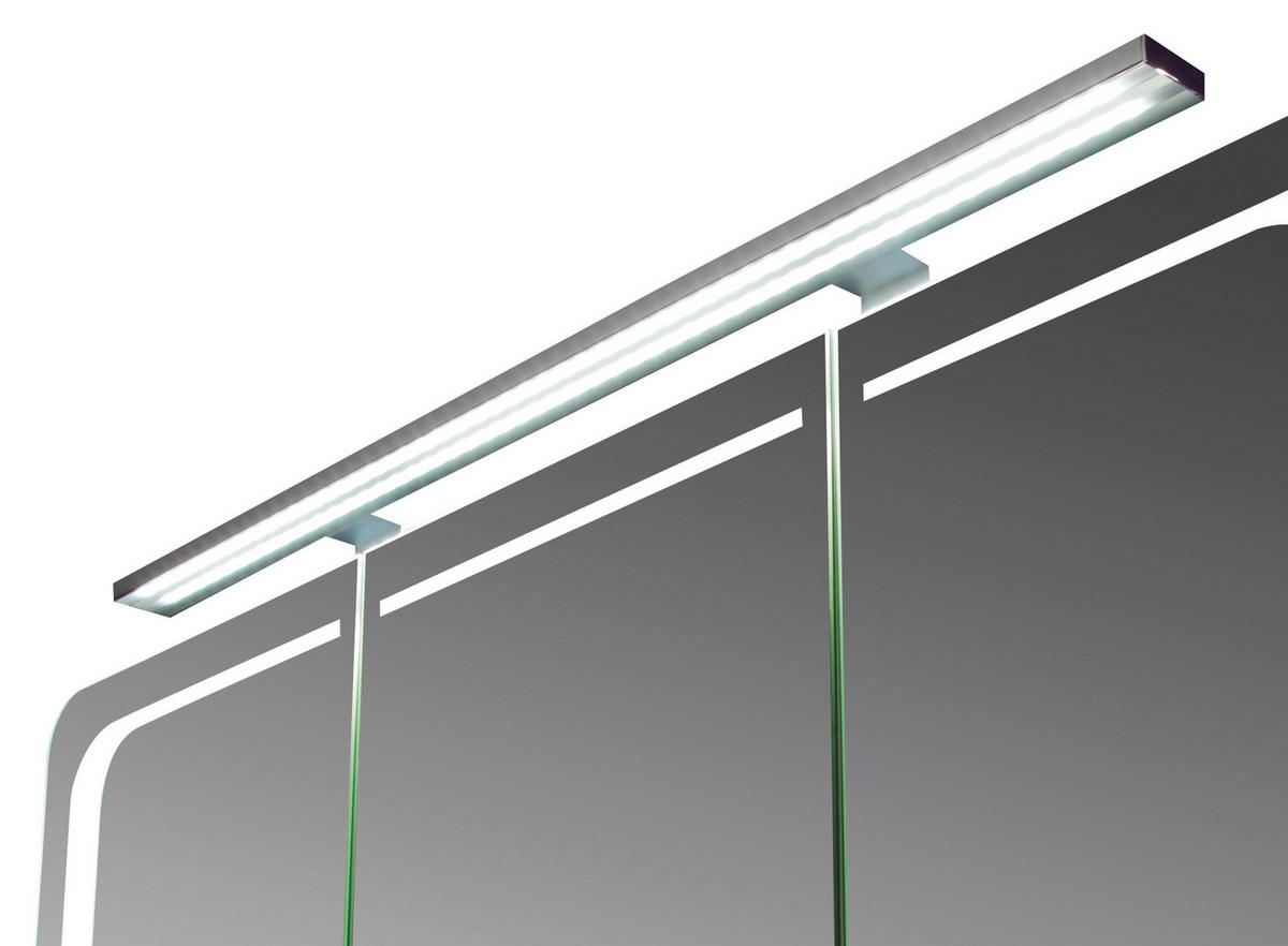 AUFBAULEUCHTE - Chromfarben, Design, Kunststoff (90,0/3,8/10,0cm) - Novel