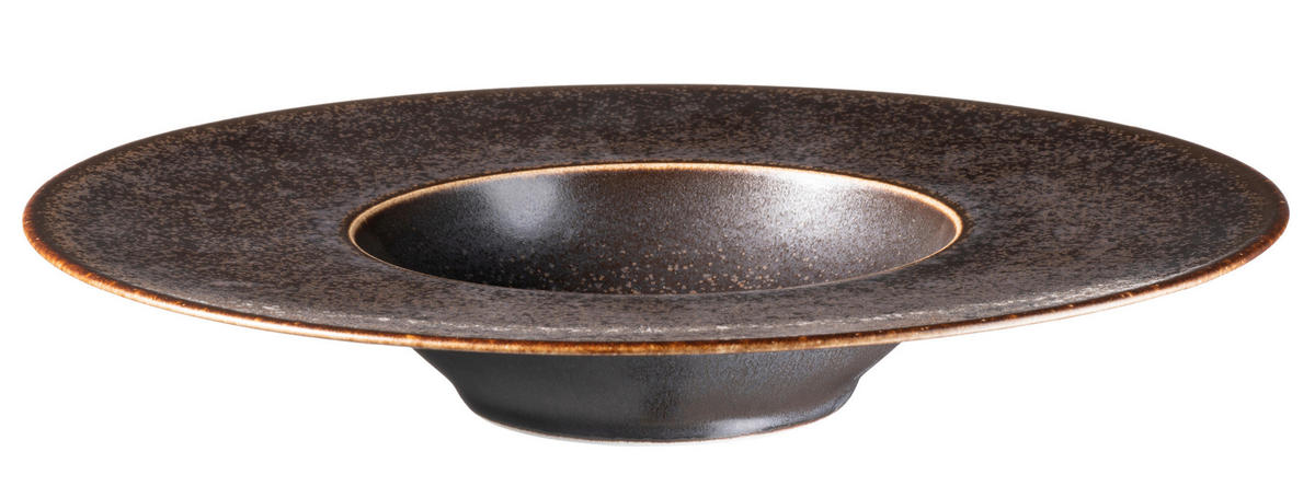 TELLERSET Powerful 4-teilig  - Schwarz/Braun, Trend, Keramik (25cm) - Mäser