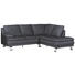 Ecksofa Echtleder Rücken echt - Anthrazit/Alufarben, KONVENTIONELL, Leder/Metall (246/220cm) - Celina Home