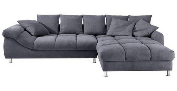 ECKSOFA Dunkelgrau Webstoff  - Dunkelgrau, Design, Textil/Metall (332/227cm) - Carryhome