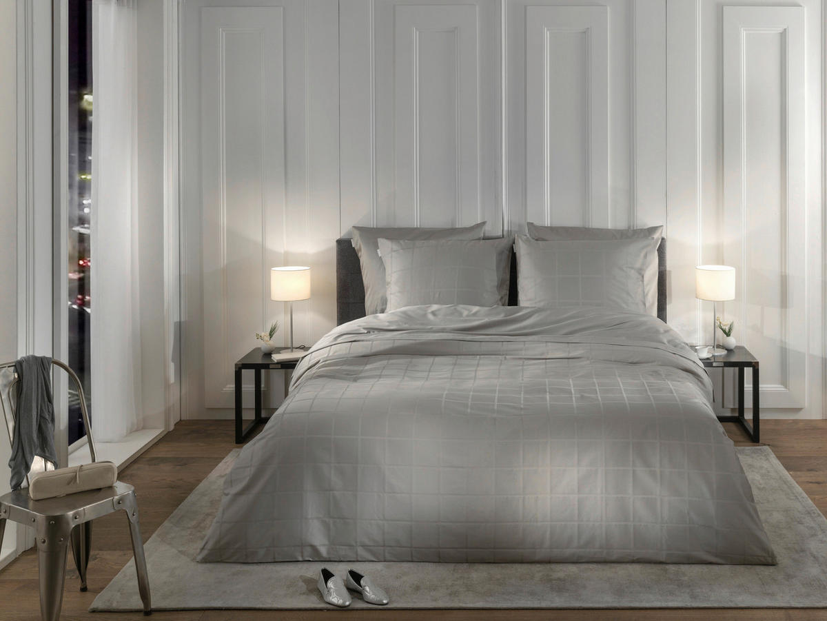 BETTWÄSCHE 2-teilig Diamante Makosatin 135/200 cm  - Grau, Basics, Textil (135/200cm)