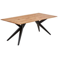 ESSTISCH 220/100/76 cm Echtholz  Holz in verschiedenen Holzarten erhältlich rechteckig Eichefarben  - Eichefarben/Schwarz, Design, Holz/Metall (220/100/76cm) - Musterring
