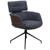 ARMLEHNSTUHL  in Eisen Webstoff  - Dunkelgrau/Walnussfarben, Design, Holz/Textil (62/92/66cm) - Dieter Knoll