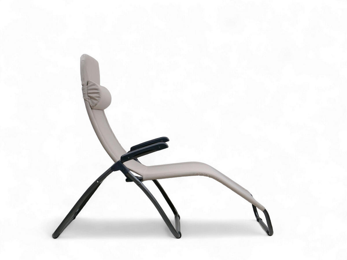 BÄDERLIEGE 69/118/185 cm  - Taupe/Anthrazit, KONVENTIONELL, Textil/Metall (69/118/185cm)