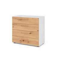 AKTENSCHRANK Weiß, Eiche dunkel  - Eiche dunkel/Weiß, Basics, Holzwerkstoff (80/74,8/41,7cm) - Venda