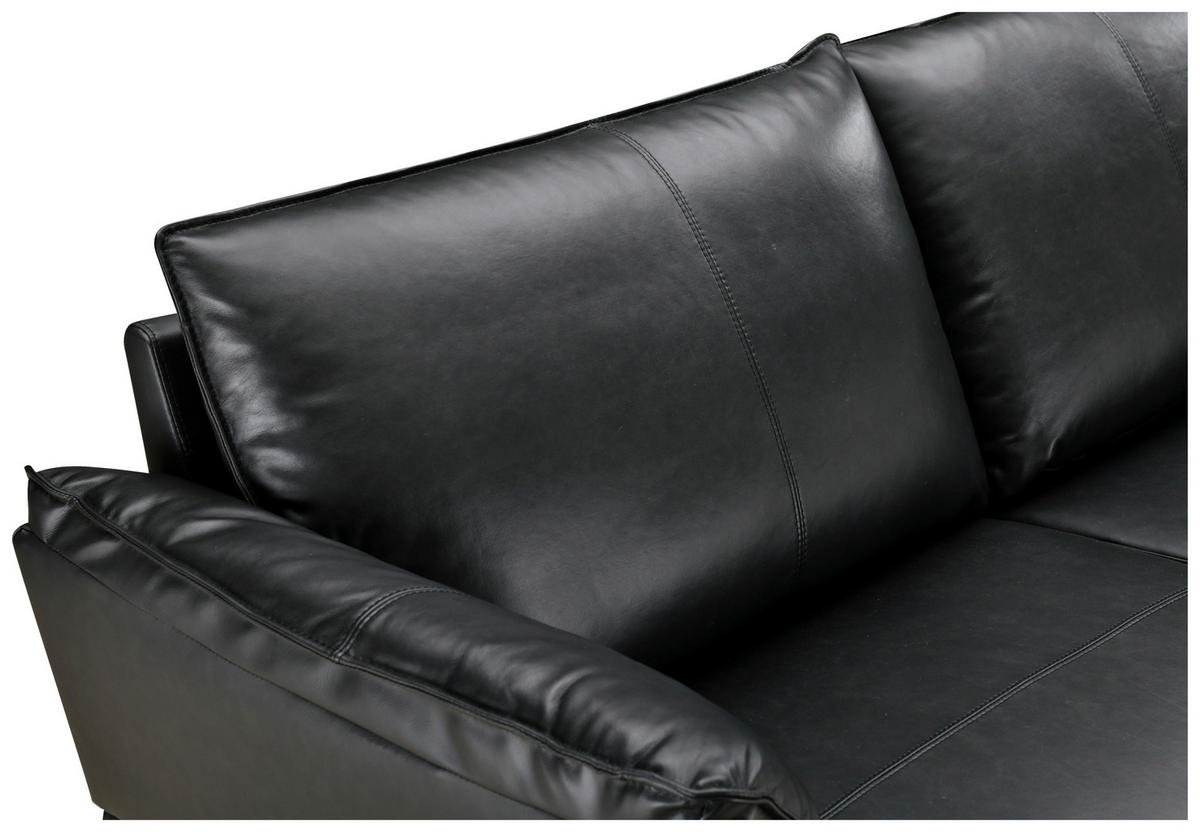 DVOSJED drvo, tekstil, koža  crna    - crna, Design, koža/drvo (195/87/90cm) - MID.YOU