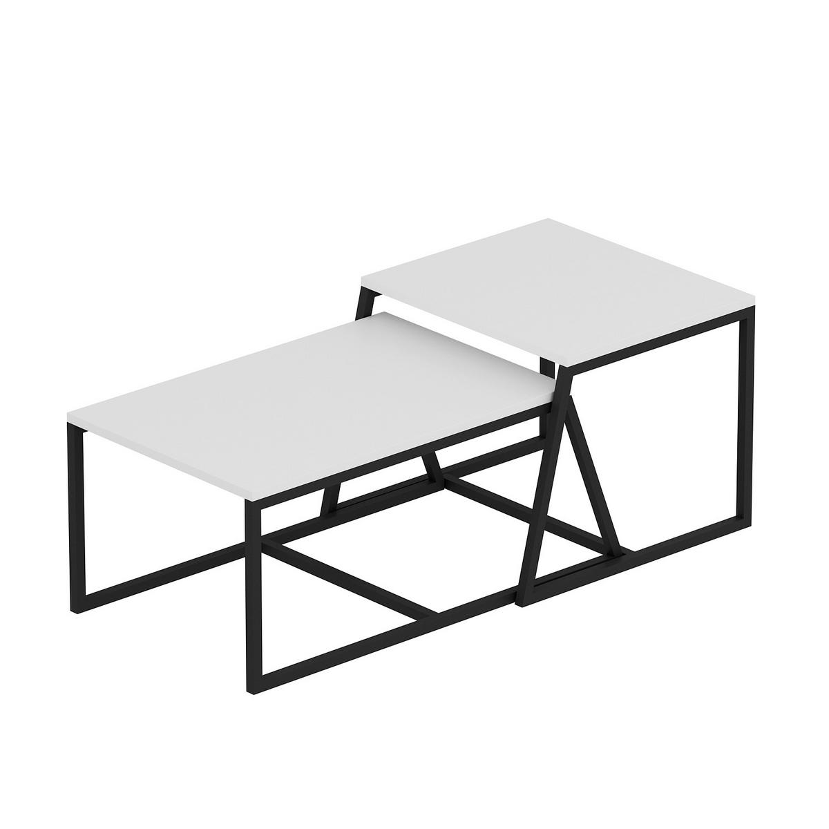 SOFFBORD SET - vit/svart, Design, metall/trämaterial - Livetastic