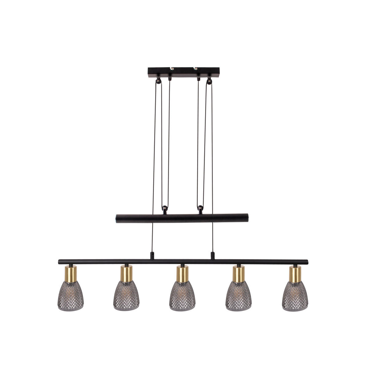 HÄNGELEUCHTE LINDITA 82/8,5/8,5 cm   - Schwarz, LIFESTYLE, Glas/Metall (82/8,5/8,5cm) - Näve