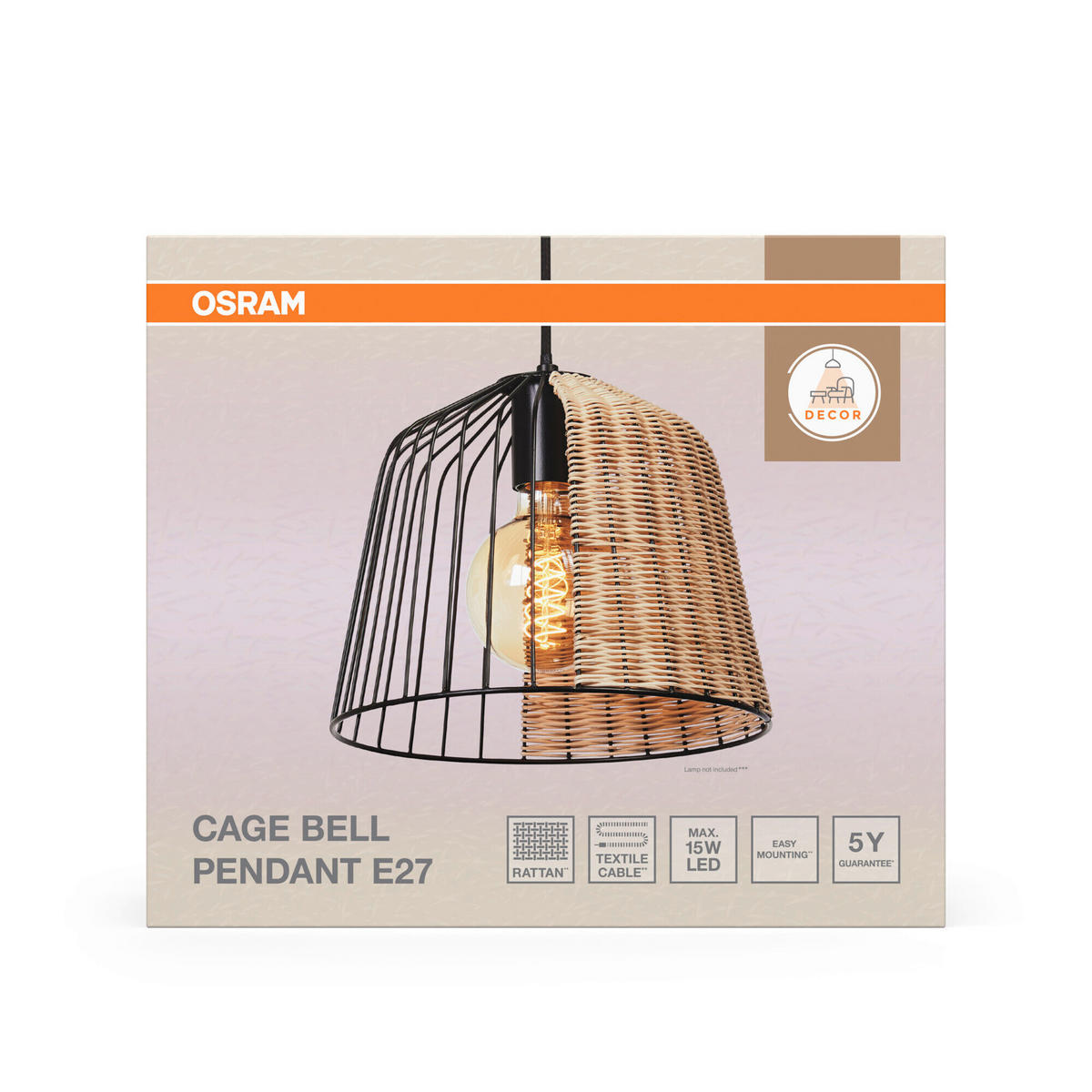 HÄNGELEUCHTE 26/126,5 cm  - Basics, Holz/Metall (26/126,5cm) - Osram