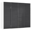SCHWEBETÜRENSCHRANK 271/223/68 cm 4-türig Weiß, Schwarz  - Chromfarben/Schwarz, Design, Glas/Holzwerkstoff (271/223/68cm) - Novel