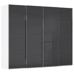SCHWEBETÜRENSCHRANK 271/223/68 cm 4-türig Weiß, Schwarz  - Chromfarben/Schwarz, Design, Glas/Holzwerkstoff (271/223/68cm) - Novel