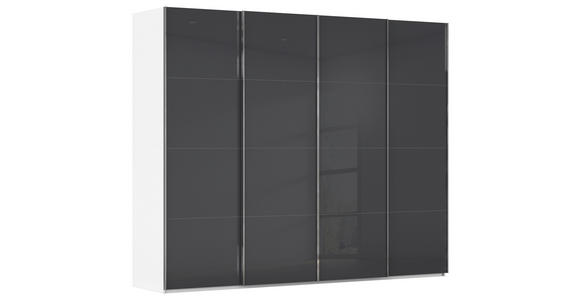 SCHWEBETÜRENSCHRANK 271/223/68 cm 4-türig Weiß, Schwarz - Chromfarben/Schwarz, Design, Glas/Holzwerkstoff (271/223/68cm) - Novel