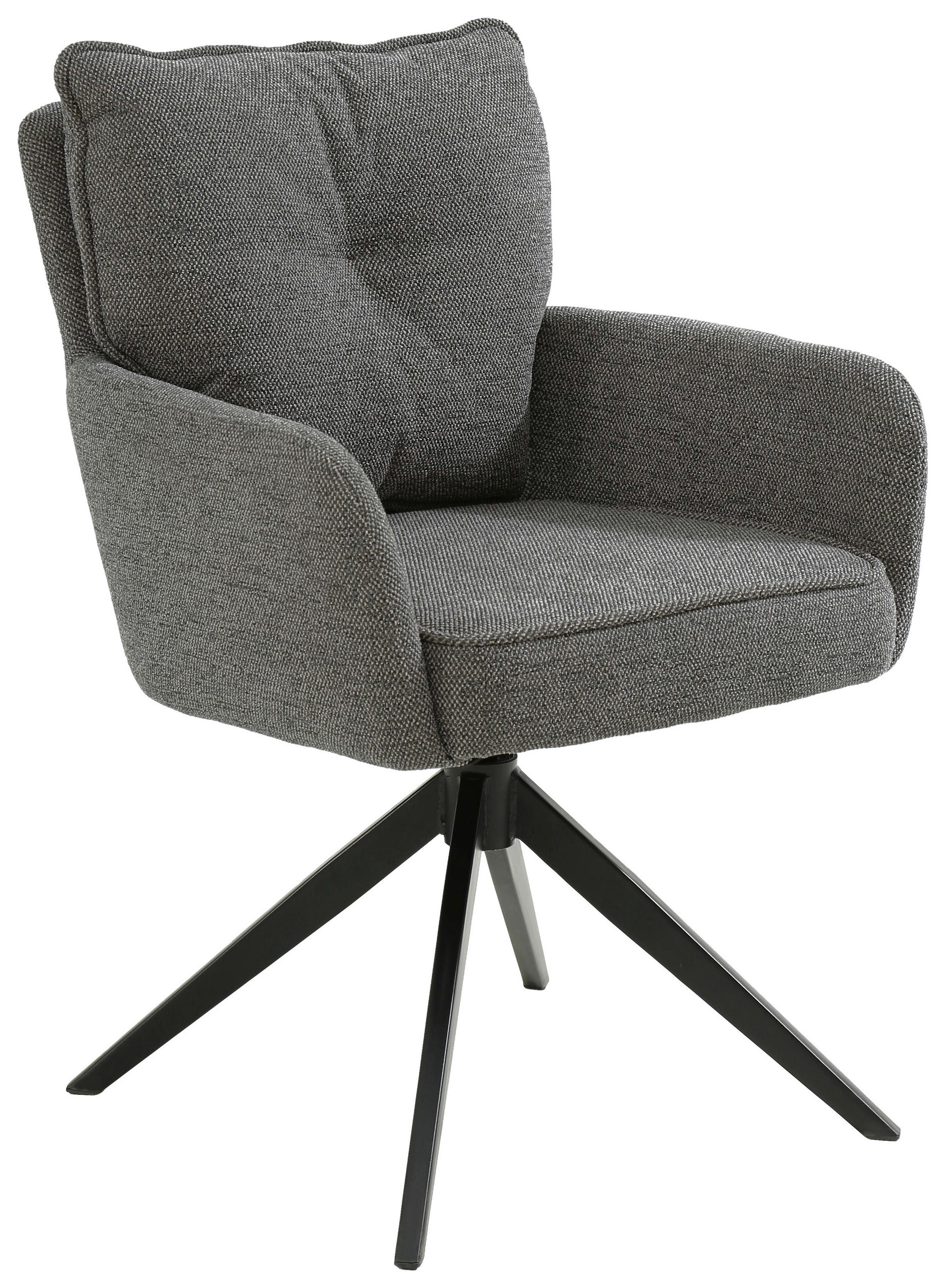 ARMLEHNSTUHL  in Eisen Leinenoptik  - Schwarz/Grau, Design, Textil/Metall (61/90/67cm) - Novel