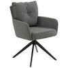 ARMLEHNSTUHL  in Eisen Leinenoptik  - Schwarz/Grau, Design, Textil/Metall (61/90/67cm) - Novel