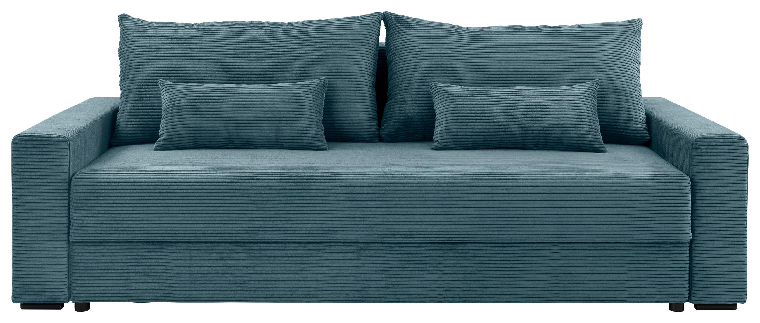 SCHLAFSOFA Cord Türkis  - Türkis/Schwarz, KONVENTIONELL, Kunststoff/Textil (233/92/108cm) - Carryhome