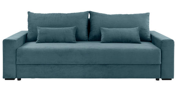 SCHLAFSOFA in Cord Türkis  - Türkis/Schwarz, KONVENTIONELL, Kunststoff/Textil (233/92/108cm) - Carryhome