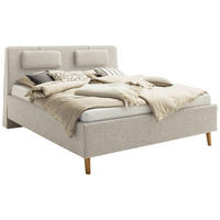 POLSTERBETT Lattenrost, Bettkasten Beige 180/200 cm  - Eichefarben/Birkefarben, Design, Holz/Textil (180/200cm) - Schöner Wohnen