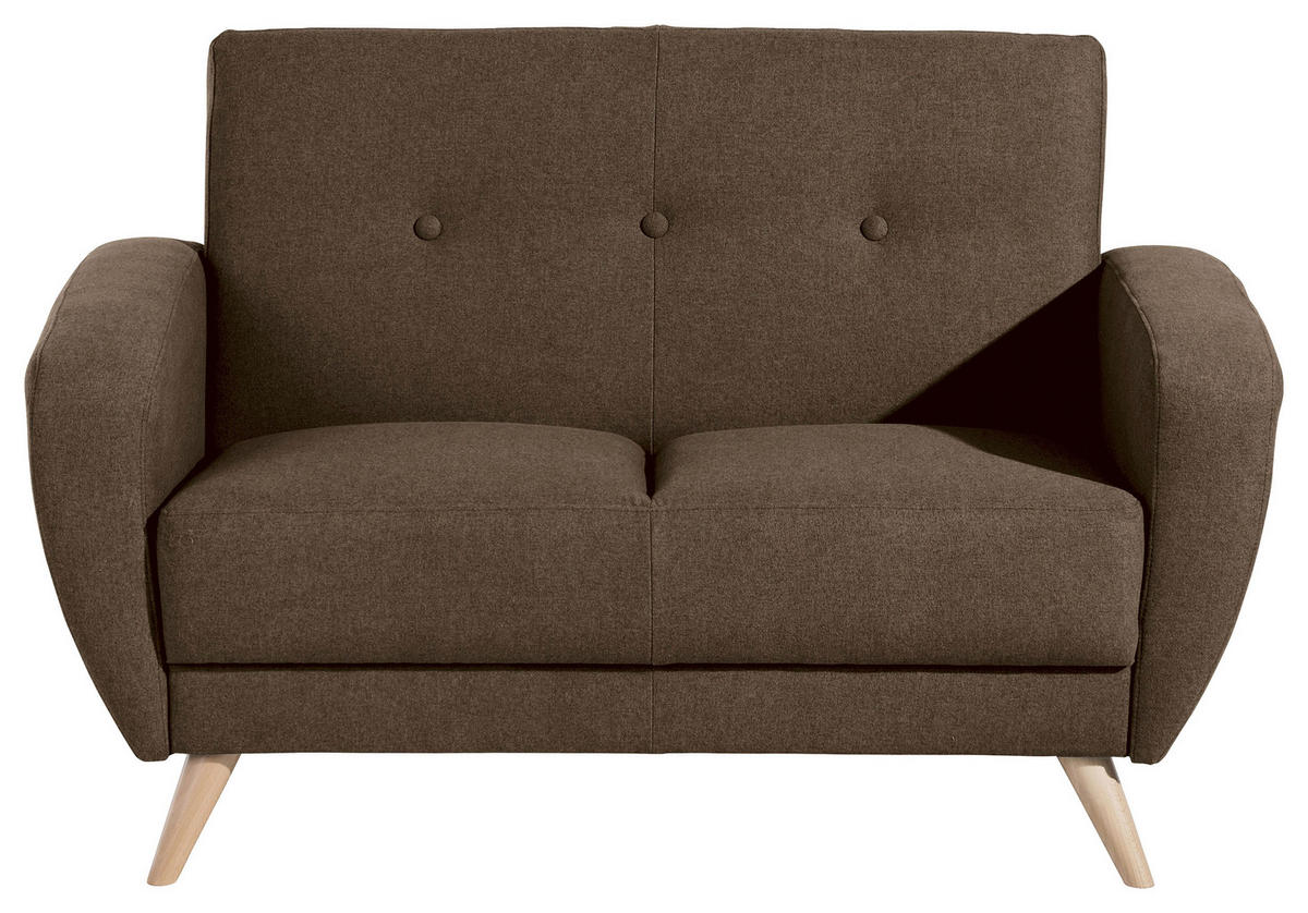 2-SITZER-SOFA Samt, Velours Braun von MAX WINZER