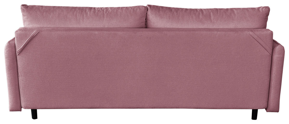 SCHLAFSOFA in Webstoff Rosa  - Schwarz/Rosa, Design, Holz/Kunststoff (216/96/102cm) - MID.YOU