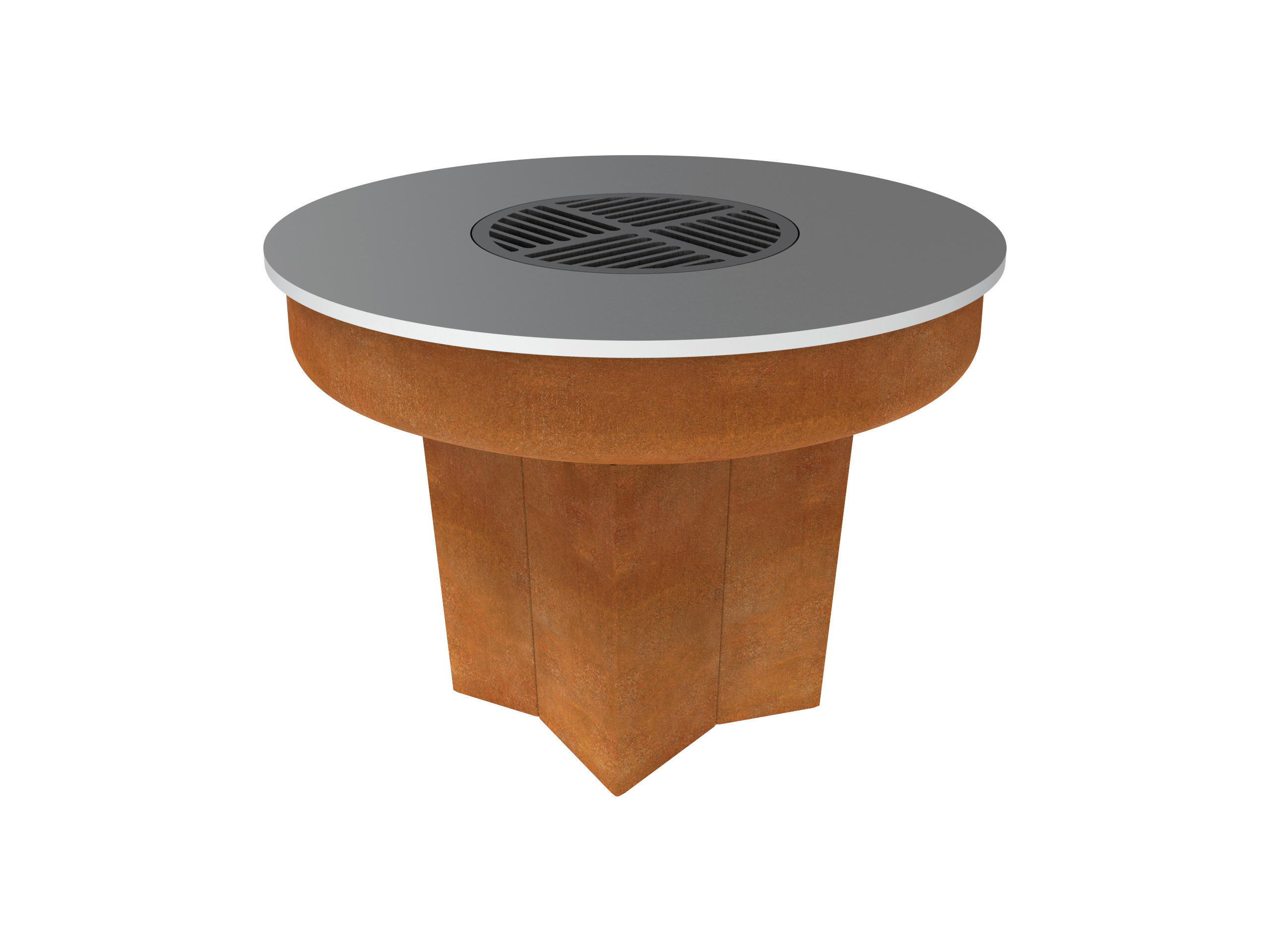 ŽAR NA OGLJE  CORTEN - rjava, Trend, kovina (100/70/100cm)