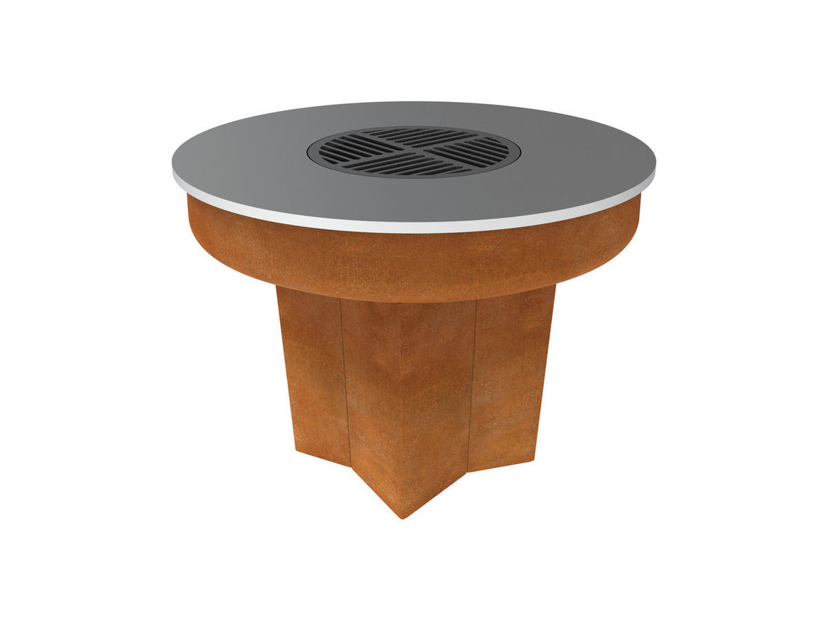 ŽAR NA OGLJE  CORTEN - rjava, Trend, kovina (100/70/100cm)